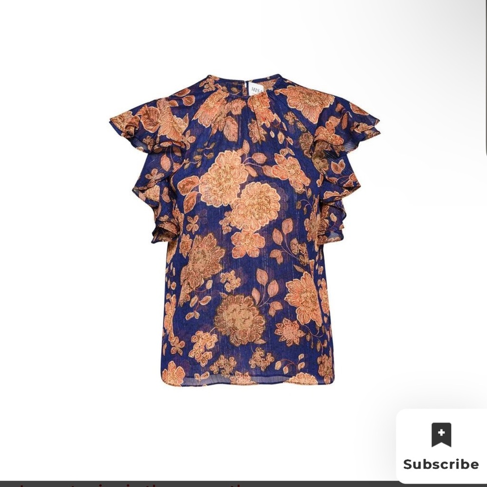 Misa Galeta Top In Blue Marigold